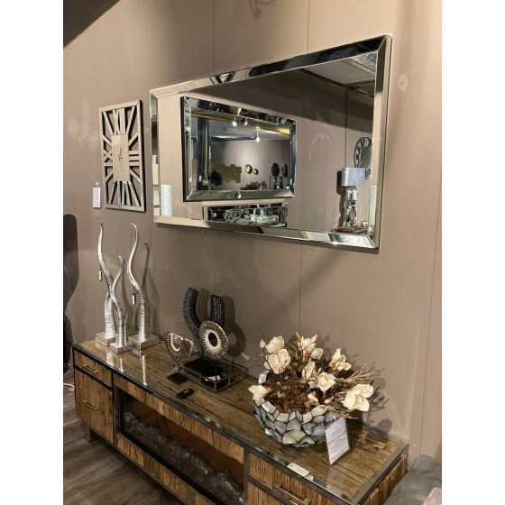 Spiegel met Spiegellijst zilver 150x80 | Metropolitan Luxury Stijl | Spiegel Zijkant