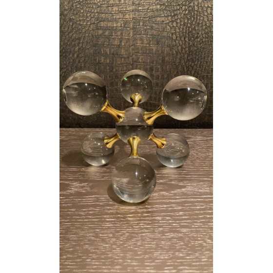 Ornament bollen glas met goud groot