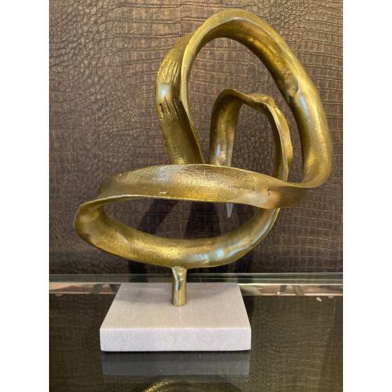 Ornament knot aluminium gold 25-x20x34cm