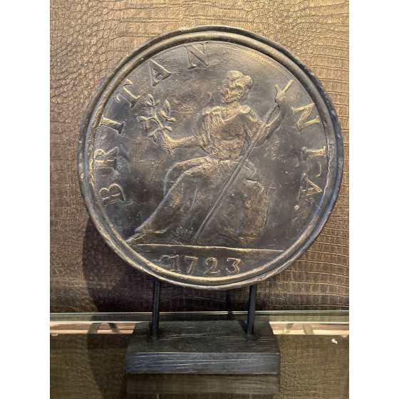 Ornament polyresin brown coin 28x7x36cm