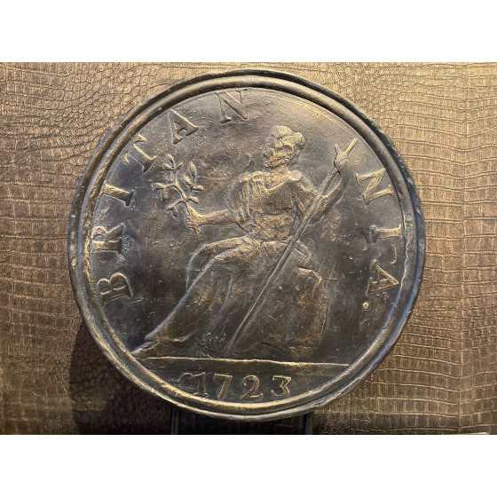Ornament polyresin brown coin 28x7x36cm