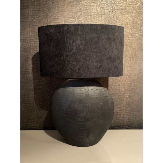 Tafellamp Skeld croco mat zwart 58x47cm