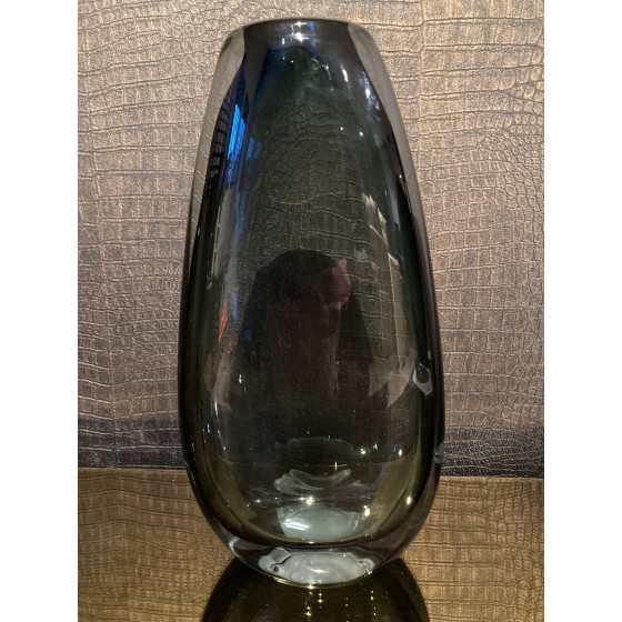 Luxe hoge vaas  Calla van grey glas 31,5x17x8cm