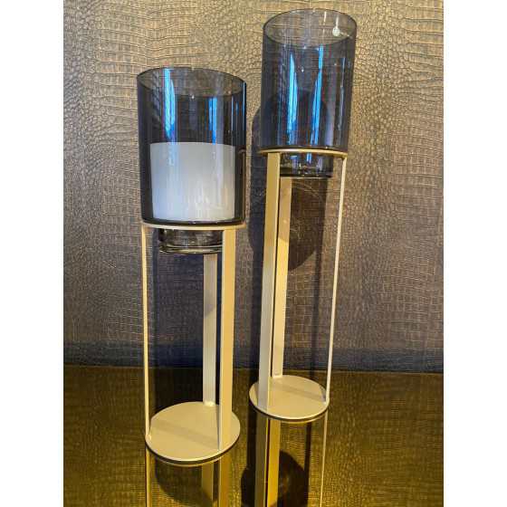 Glas topaz voor tafel windlicht 13x21cm