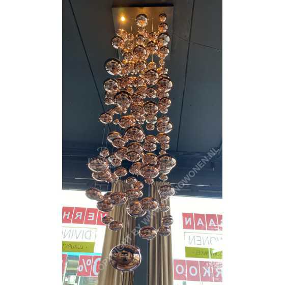 SALE |Luxe hanglamp bolletjes brons | 200cm lang