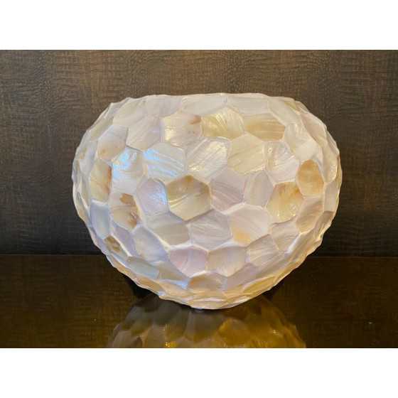 Schelpenvaas Bowl "Mother of Pearl White" 52x38cm