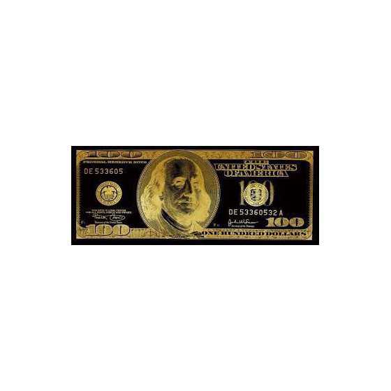 Dollar Biljet Zwart met Goud | 80x 200cm