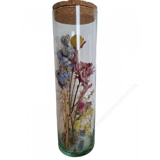 Flowertube Glas met Kurken Dop 10x30cm