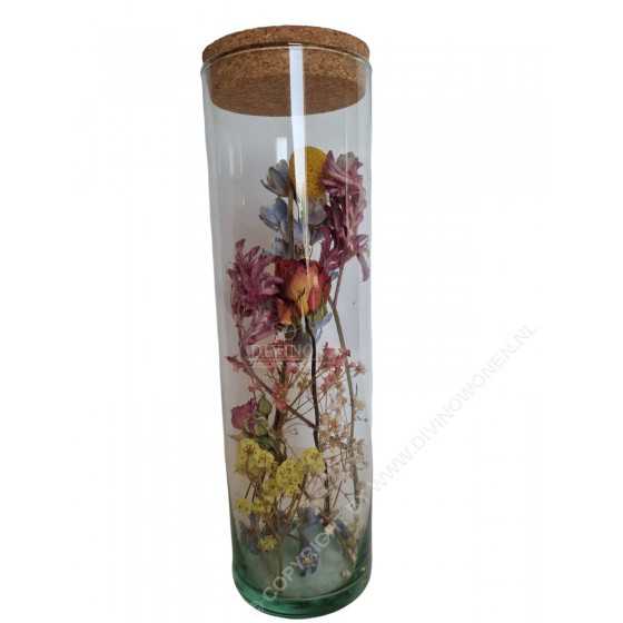 Flowertube Glas met Kurken Dop 10x30cm