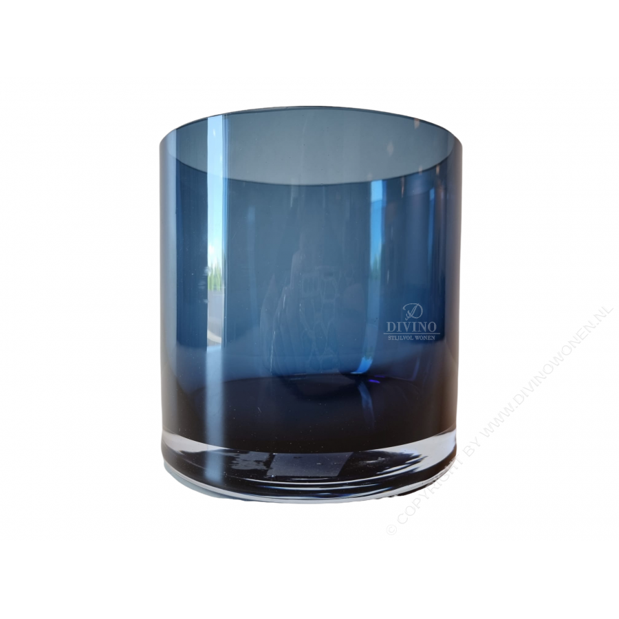 Fidrio Glazen Blue 15x15cm | Vazen Woonaccessoires