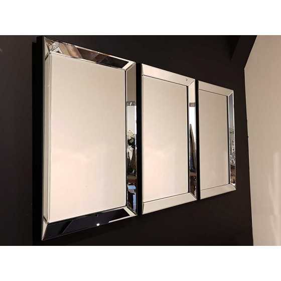 Spiegel met Spiegellijst Zilver 50x50cm |Zwarte rand UITVERKOCHT