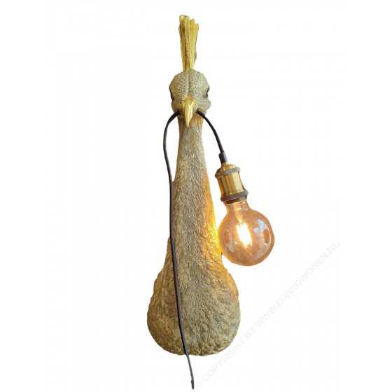 KitchenTrend Pauw Hanglamp Goud (excl. lampenbol) 22x16x68cm