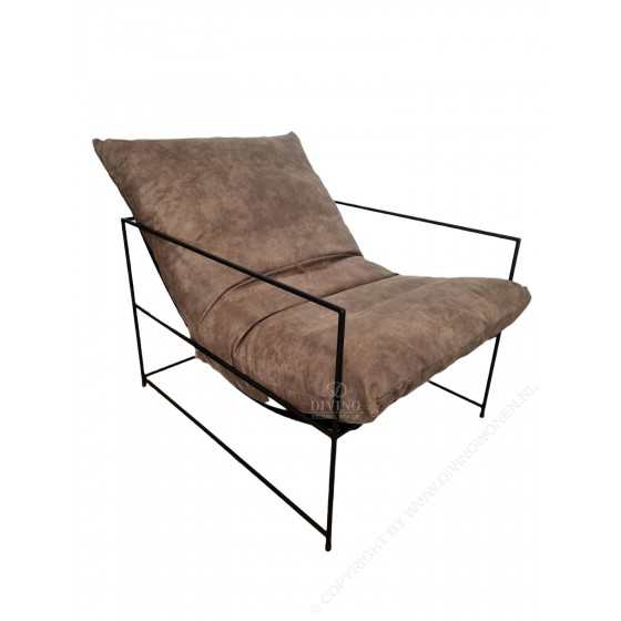 Elton Industriële fauteuil | Metalen frame met kunstleder kussen | Verschillende kleuren