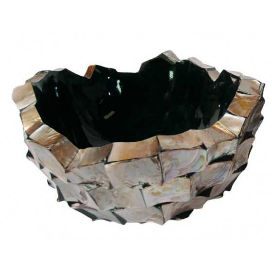 Schelpenvaas Bowl "Mother of Pearl Brown" 40cm