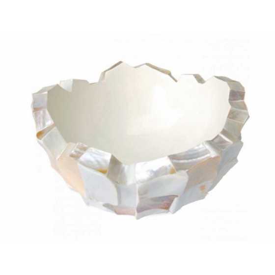 Schelpenvaas Bowl "Mother of Pearl White" 60cm