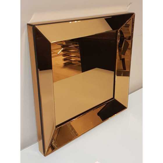 Spiegel met Spiegellijst Brons 50x50cm | Metropolitan Luxury Stijl | Spiegel Zijkant Uitverkocht