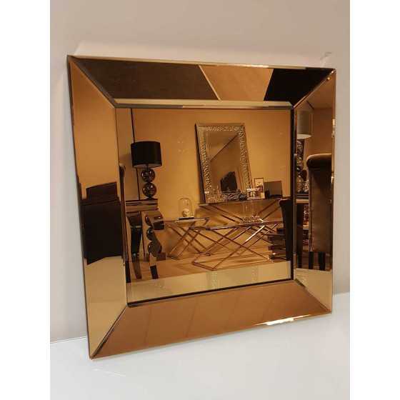 Spiegel met Spiegellijst Brons 50x50cm | Metropolitan Luxury Stijl | Spiegel Zijkant Uitverkocht