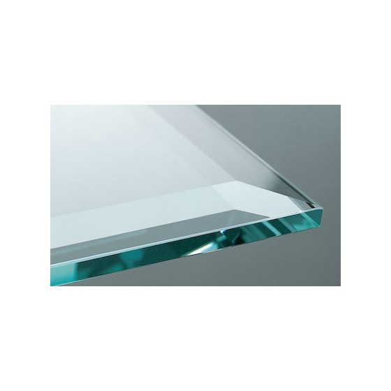 Eettafel Zilver met Glasplaat Helder 180x90cm