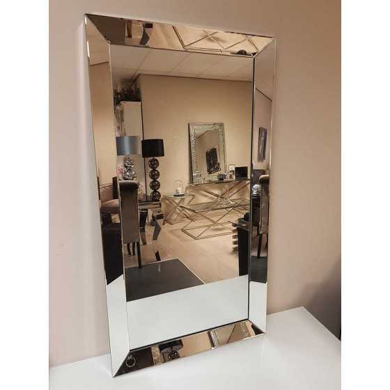 Spiegel met Spiegellijst Zilver 70x130cm | Metropolitan Luxury Stijl | Spiegel Zijkant UITVERKOCHT