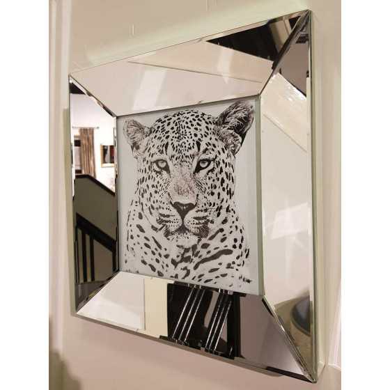 Fotolijst met Spiegellijst en Spiegel Zijkant Zilver 40x40cm | Panter | Metropolitan Luxury Stijl