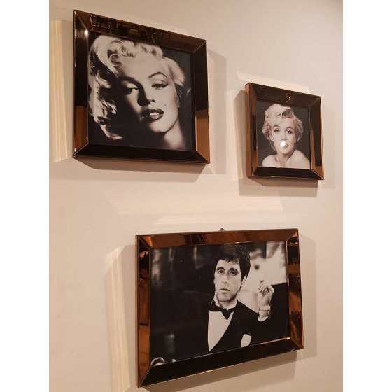 Fotolijst met Spiegellijst en Spiegel Zijkant Brons 40x40cm | Marilyn Monroe | Metropolitan Luxury Stijl
