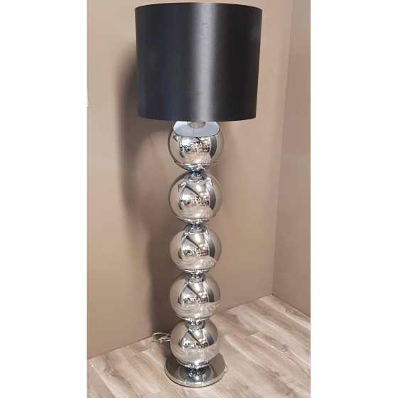 Bollenlamp zilver met ronde voet inclusief kap XL 165cm