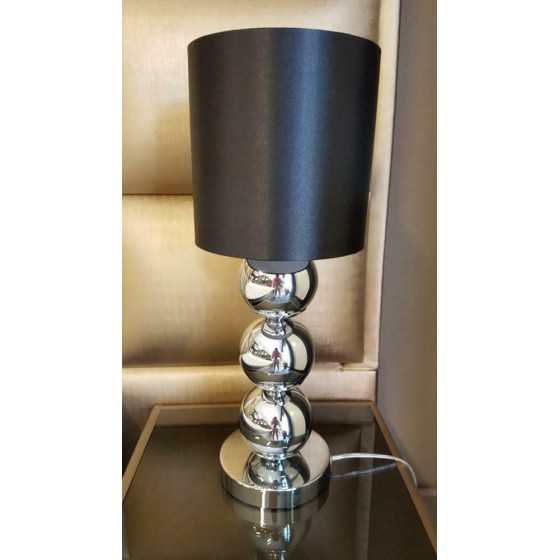 Bollenlamp zilver met zwarte kap 52cm SHOWROOM MODEL