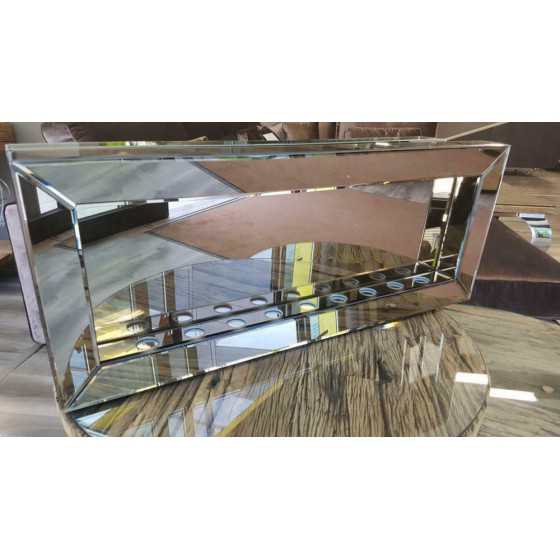 Sfeerhaard Waxine 8-Lichten Spiegel met Spiegellijst Zilver 100x40cm