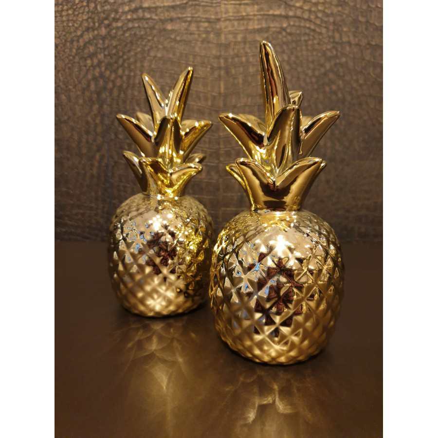 ongeluk Giet Ban Gouden Ananas 16cm|Luxe Woonaccessoires|Metropolitan Luxury Stijl Wonen