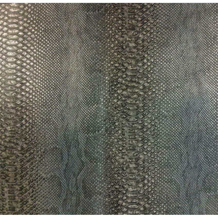 tempo Geheugen steek Vliesbehang Snake print zwart|Slangen behang|Metropolitan Luxury Stijl
