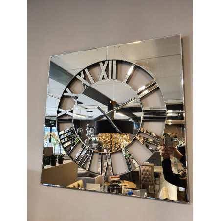 Spiegelklok Vierkant Sepia | Spiegel klok| Metropolitan luxury klok