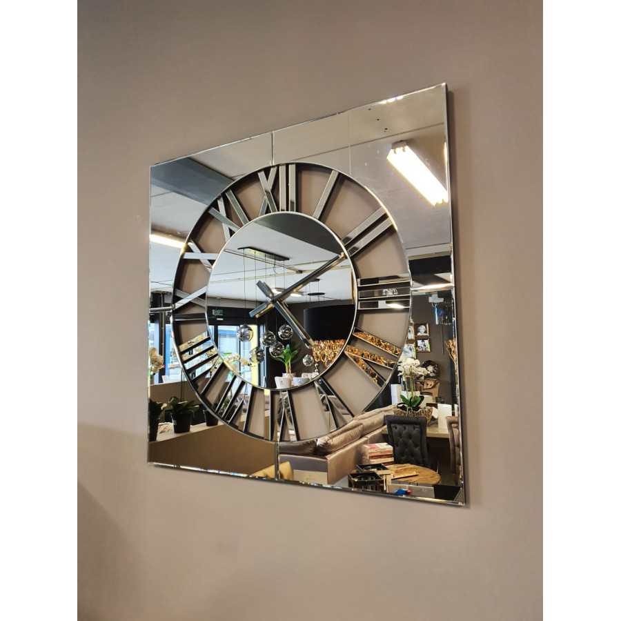 Spiegelklok Vierkant Sepia | Spiegel klok| Metropolitan luxury klok