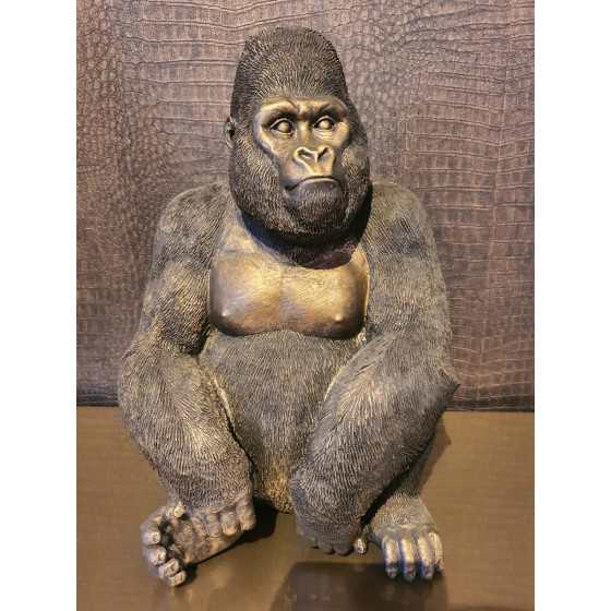 Gorilla beeld brons 37cm UITVERKOCHT