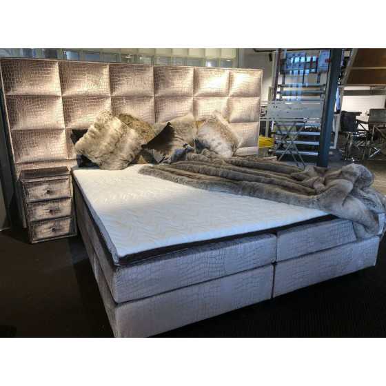 Boxspring 2-Persoons 180x200 Compleet Majestic Taupe croco