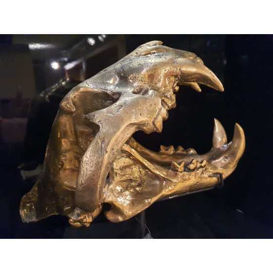 Gouden Skull | Schedel goud op statief 40cm UITVERKOCHT