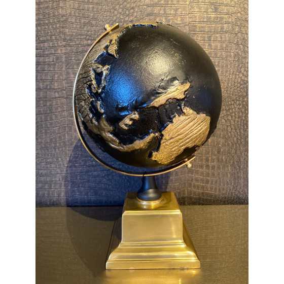 Wereldbol zwart met goud 35cm UITVERKOCHT