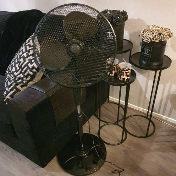 Ventilator zwart 3 standen staand model Uitverkocht